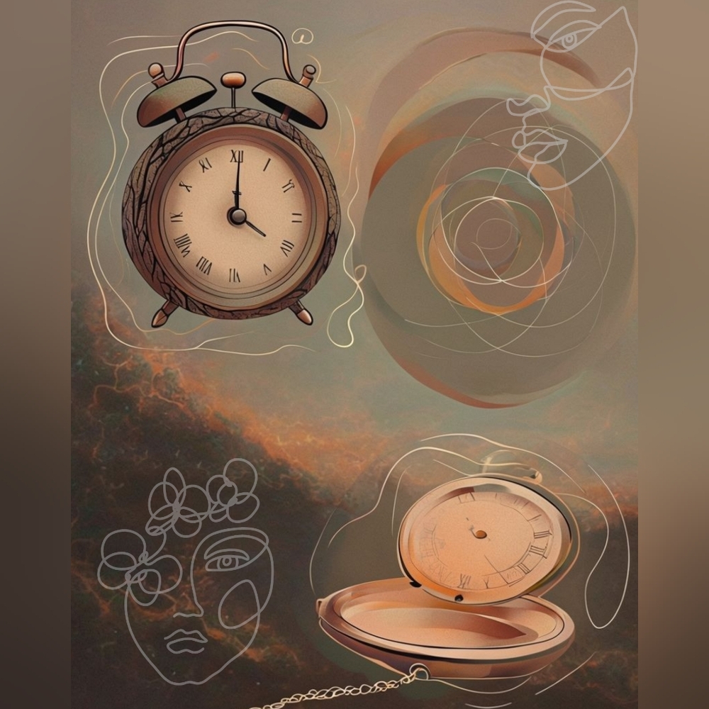 Brown Vintage Clock Wall Decor